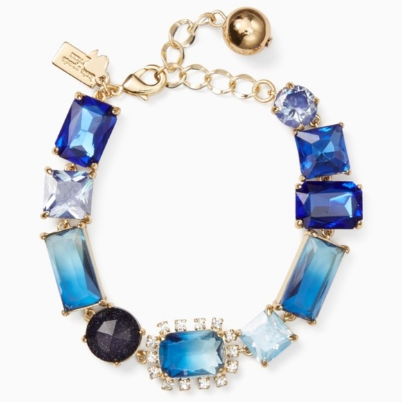 NEW Kate Spade 12K Gold Blue Color Crush Bracelet